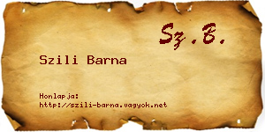 Szili Barna névjegykártya