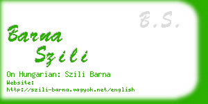 barna szili business card